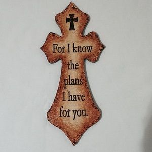 For I Know The Plans I Have For You Jeremiah 29:11 Bible verse on Rustic Cross